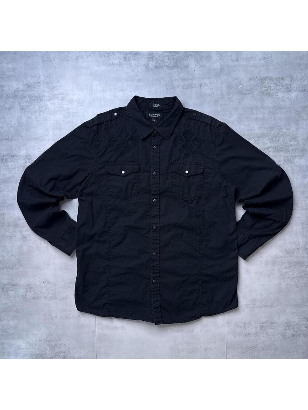 Y2K Eighty Eight Platinum 00s Button Up Black shirt